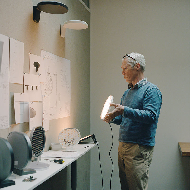 Flos Oplight W1 Wall Light Textured Metallic Grey