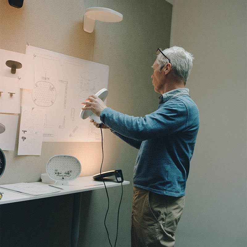 Flos Oplight W1 Wall Light Textured Metallic Grey